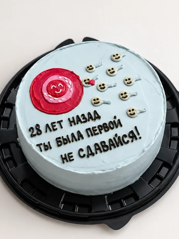 Бенто - торт "28 лет назад ты была первой, не сдавайся"